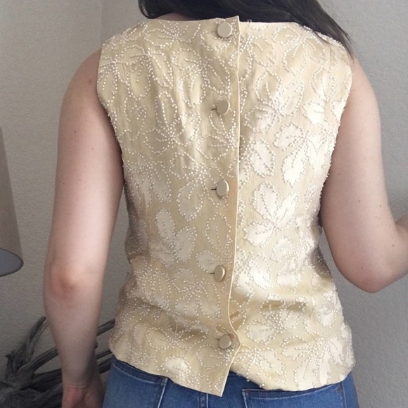 Banana Republic Beaded Silk Button Back Top - Picture 5 of 8